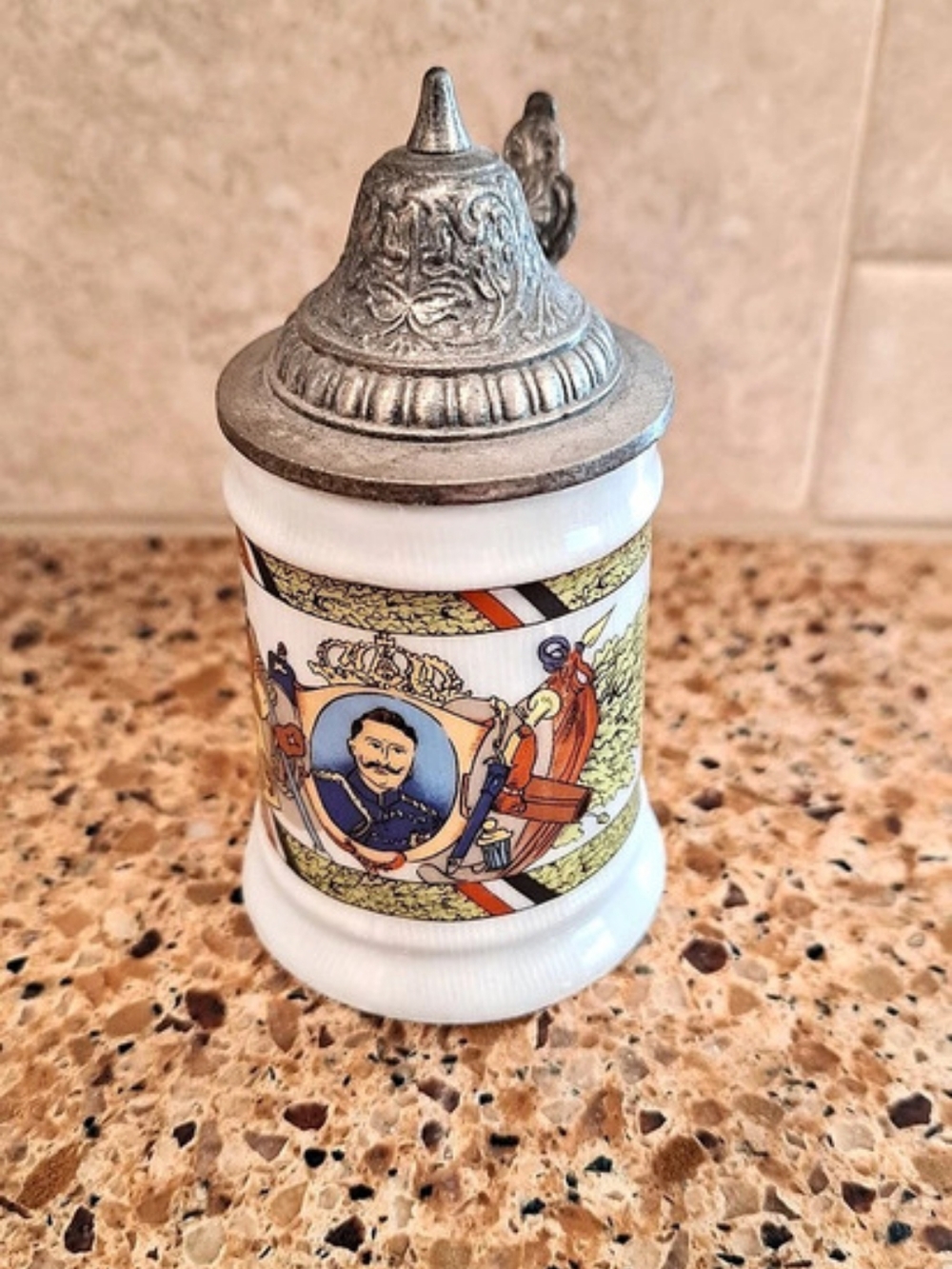 BMF Schnapskrugerl Miniature Beer Stein with Hinged Lid
